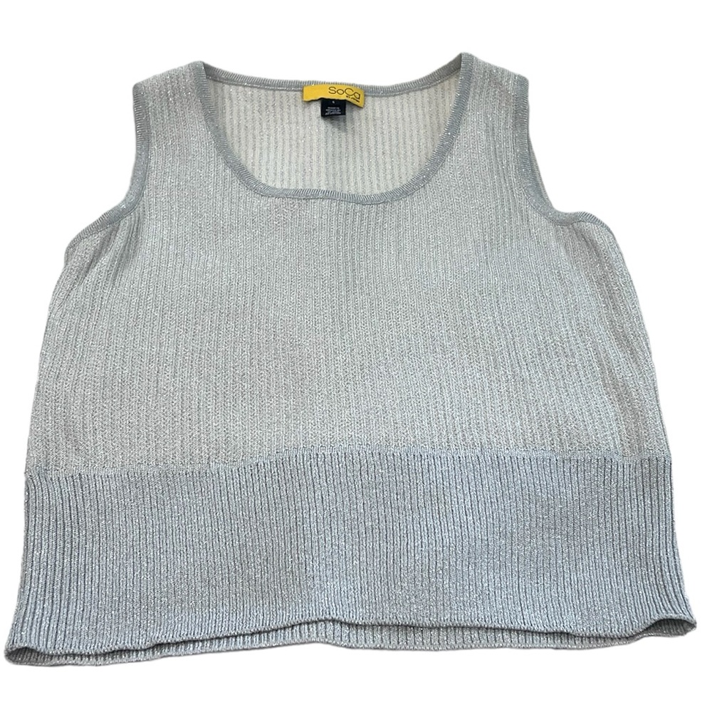 ST. JOHN SoCa yellow label | sleeveless shimmery blouse